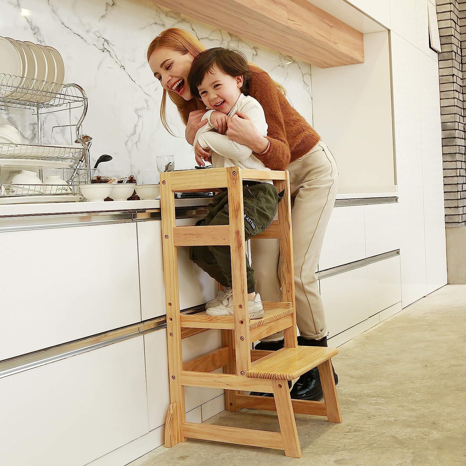 Toddler Learning Tower - Регулируемая по высоте подставка-стремянка для детей,
