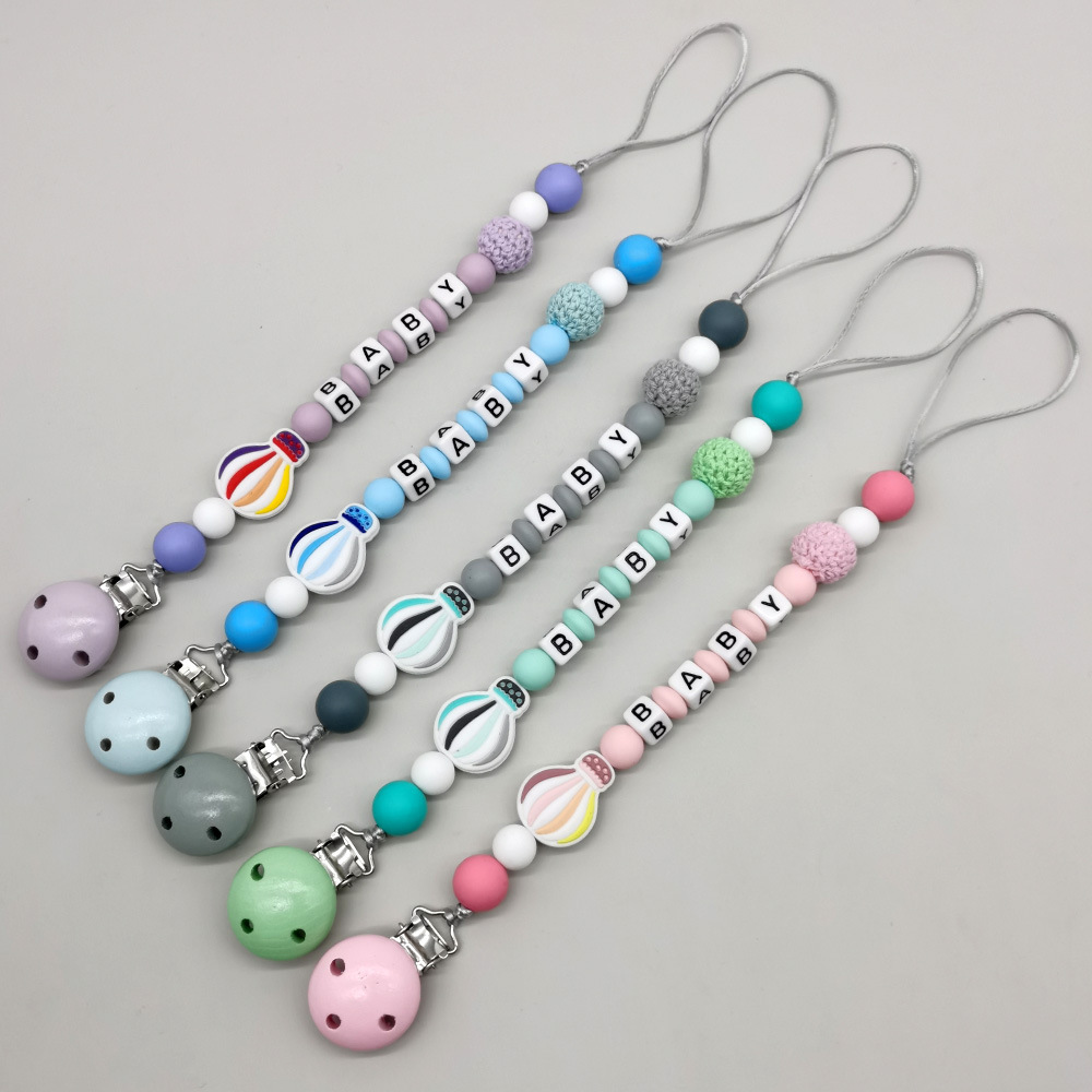 Baby Products Name - Персонализированный силиконовый держатель для пустышки ручной