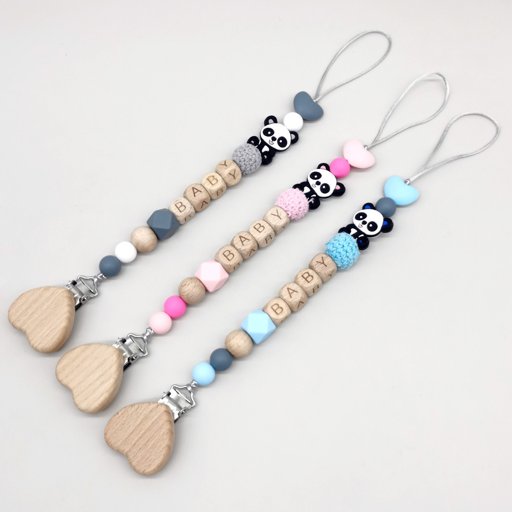 Baby Products Name - Деревянная персонализированная цепочка для детской соски,
