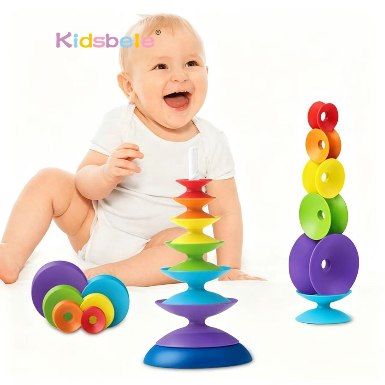 Toddler Learning Tower - Развивающая игрушка-пирамидка «Радуга» для малышей, вращающаяся